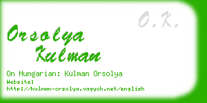 orsolya kulman business card